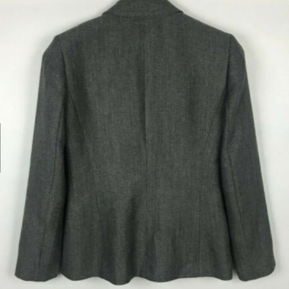 Tahari ASL Grey Herringbone One-Button Blazer  2P - Picture 4 of 5